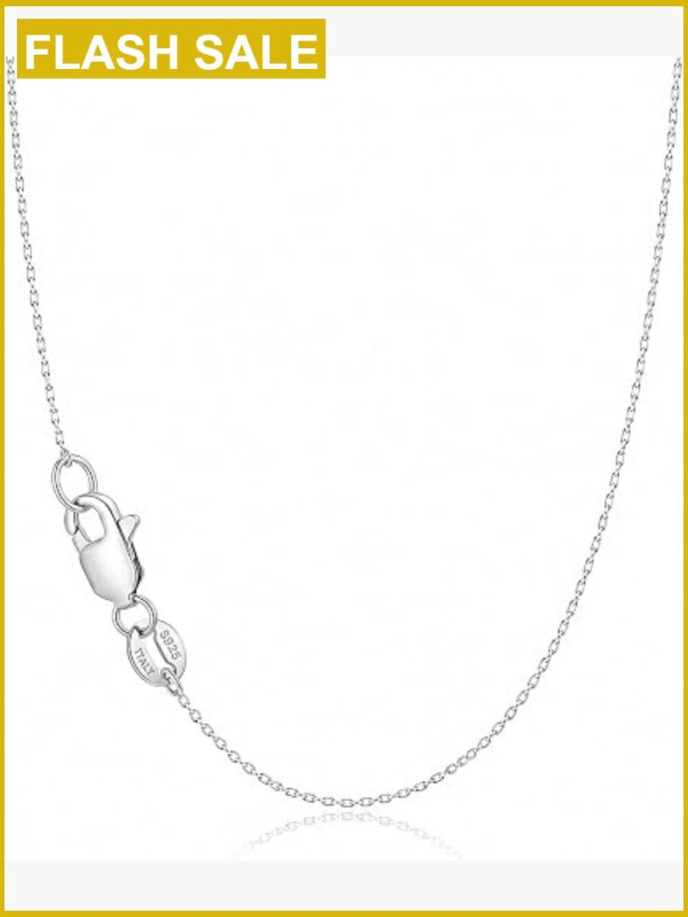 Dainty 18K Gold Plated Silver Chain Necklace for Women, Cable Chain, Lobster